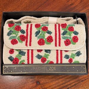 Rachel Zoe Cream and Red Floral Clutch